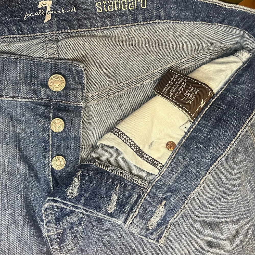 7 For All Mankind Men's "The Standard" Straight Leg Jeans Blue Wash 34x33.5 - Picture 6 of 7